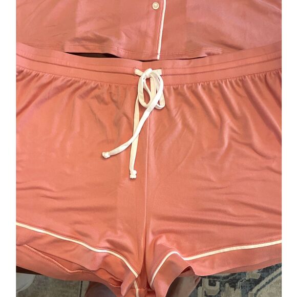 NWT GAP Body Womens Pink Pajama Set X Large Short Sleeves Shorts Classic - Picture 6 of 10